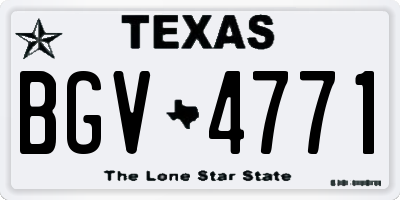 TX license plate BGV4771