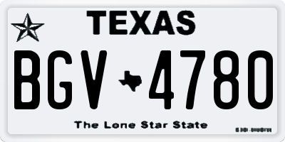 TX license plate BGV4780