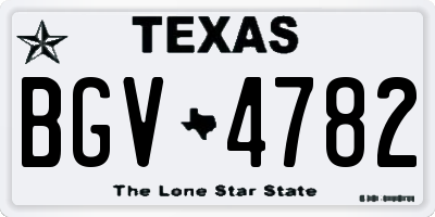 TX license plate BGV4782
