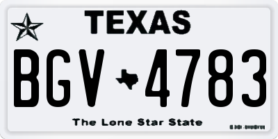 TX license plate BGV4783