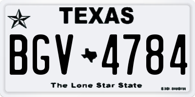 TX license plate BGV4784