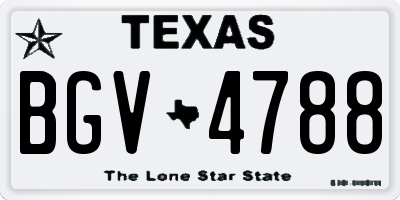 TX license plate BGV4788