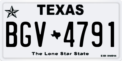 TX license plate BGV4791