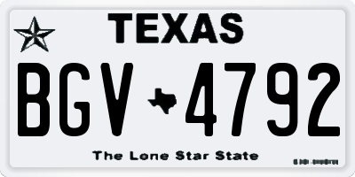 TX license plate BGV4792