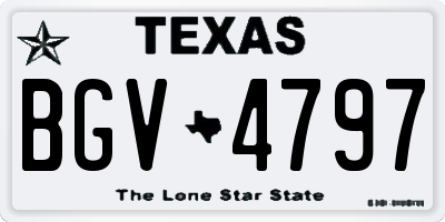TX license plate BGV4797