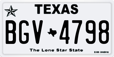 TX license plate BGV4798