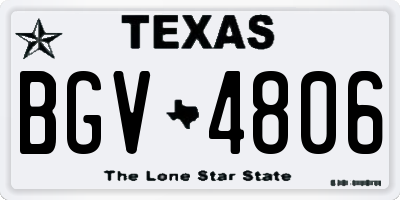 TX license plate BGV4806