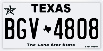 TX license plate BGV4808