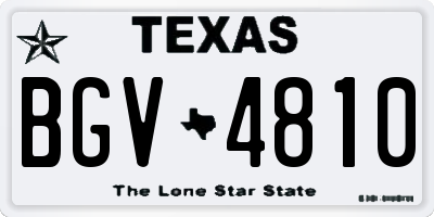 TX license plate BGV4810
