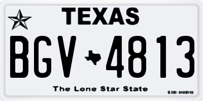 TX license plate BGV4813
