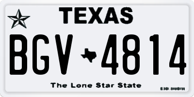 TX license plate BGV4814