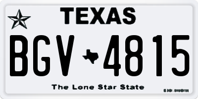 TX license plate BGV4815
