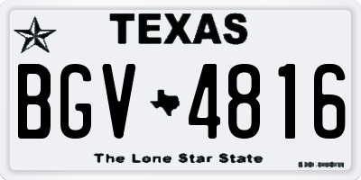 TX license plate BGV4816
