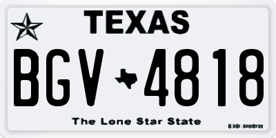 TX license plate BGV4818