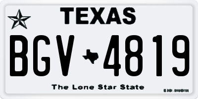 TX license plate BGV4819