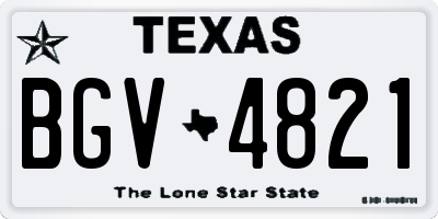 TX license plate BGV4821
