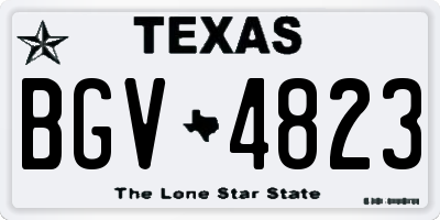TX license plate BGV4823