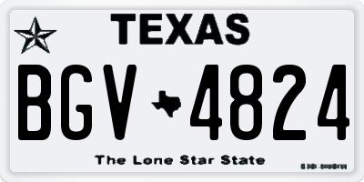 TX license plate BGV4824