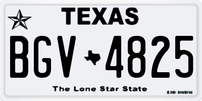 TX license plate BGV4825