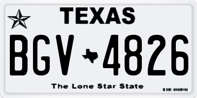 TX license plate BGV4826