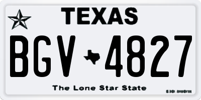 TX license plate BGV4827