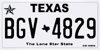 TX license plate BGV4829