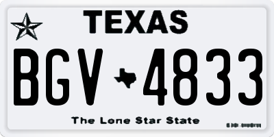 TX license plate BGV4833