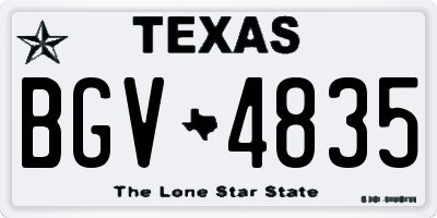 TX license plate BGV4835