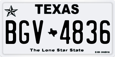 TX license plate BGV4836