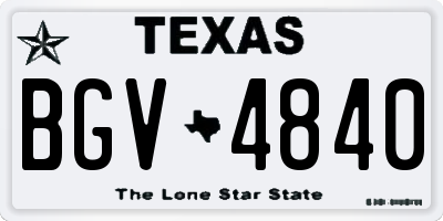 TX license plate BGV4840