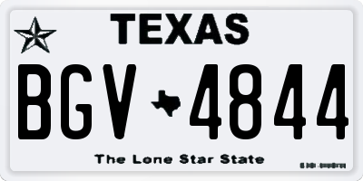 TX license plate BGV4844