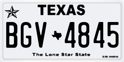 TX license plate BGV4845