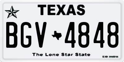 TX license plate BGV4848