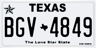 TX license plate BGV4849