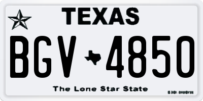 TX license plate BGV4850