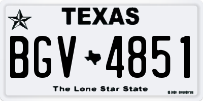 TX license plate BGV4851