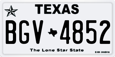 TX license plate BGV4852