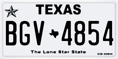 TX license plate BGV4854