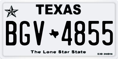 TX license plate BGV4855