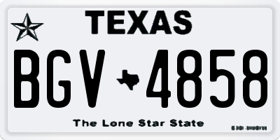 TX license plate BGV4858