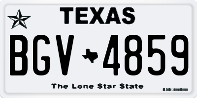 TX license plate BGV4859