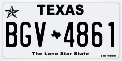 TX license plate BGV4861