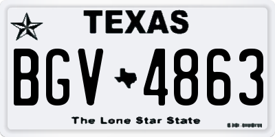 TX license plate BGV4863