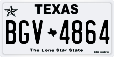 TX license plate BGV4864