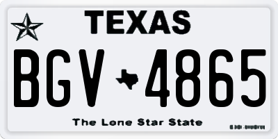 TX license plate BGV4865