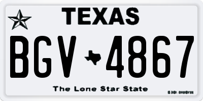 TX license plate BGV4867