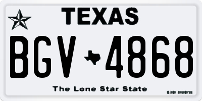 TX license plate BGV4868