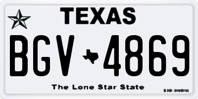 TX license plate BGV4869