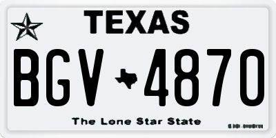 TX license plate BGV4870