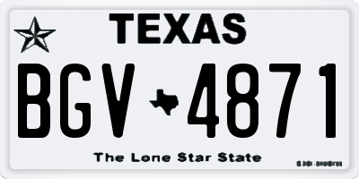 TX license plate BGV4871
